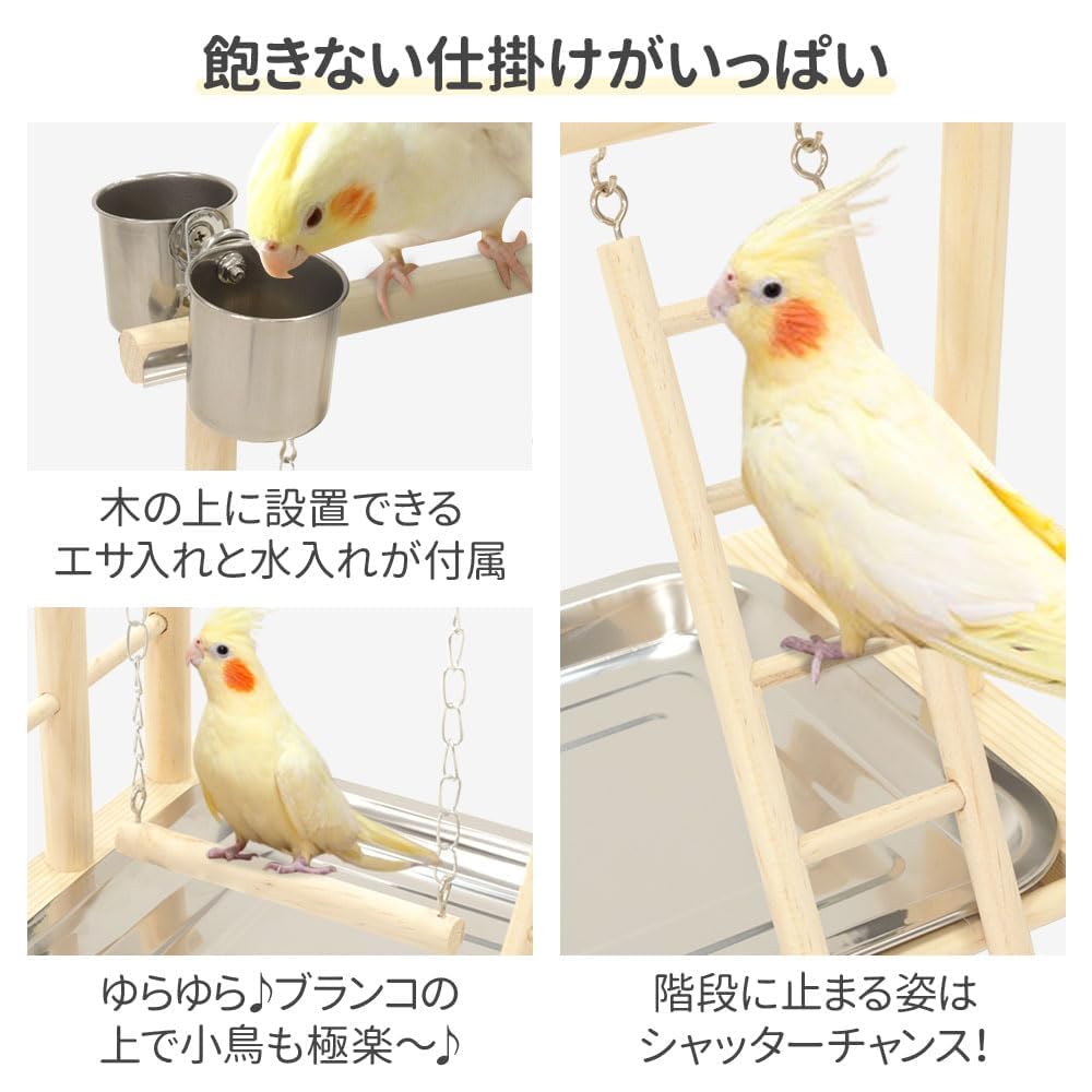Amazon | インコ おもちゃ アスレチック 遊び場【幅36cm】止まり木